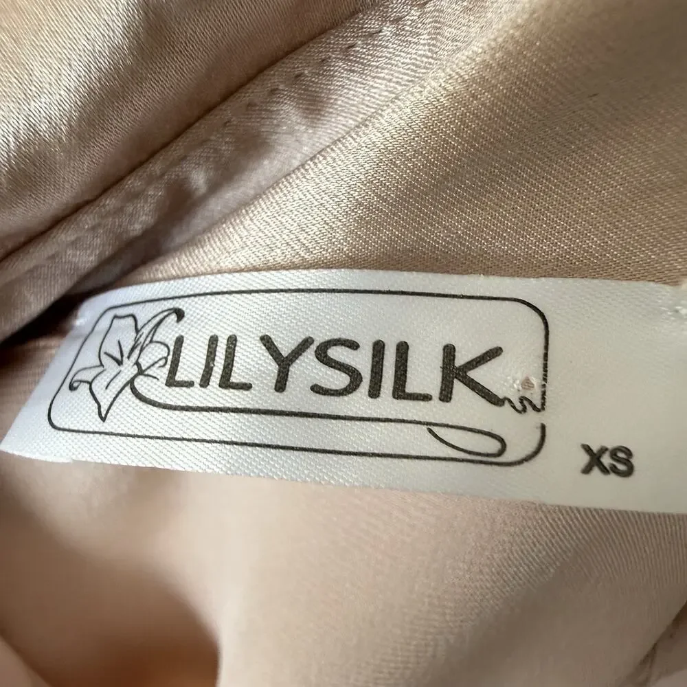 Lilysilk Basic Concealed Placket Silk Shirt Pale Pink Xs